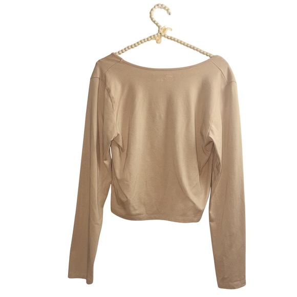 aerie SMOOTHIEZ - Slim Long Sleeve Square Neck Top in Beige - Picture 4 of 4